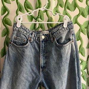 Zara High Rise medium wash jeans